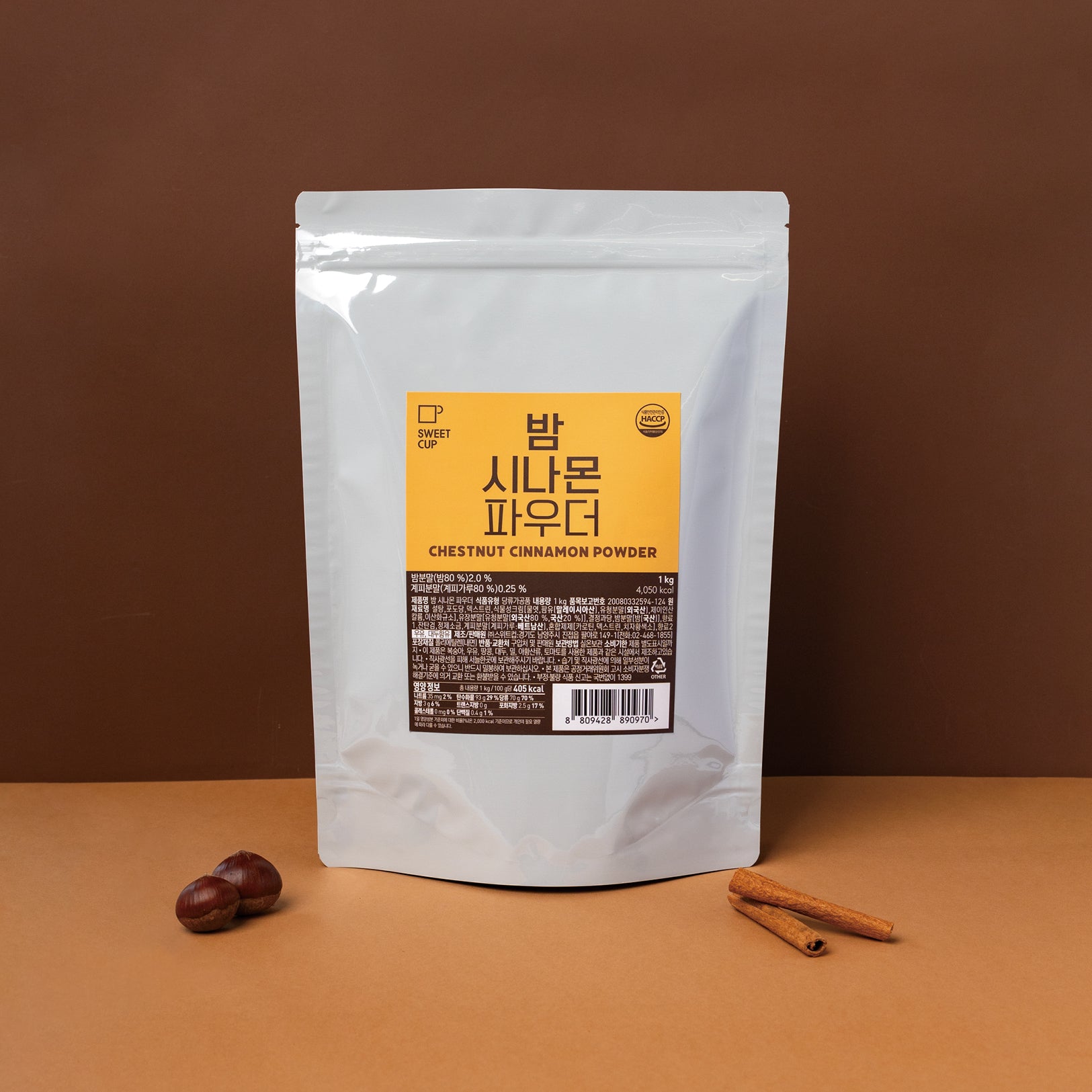 Sweetcup] Chestnut Cinnamon Powder (Sweetened) | 1kg (35.3 oz) – Wholesale Case of 10 (Case-Only) | Smooth & Aromatic Chestnut Cinnamon Mix for Lattes, Frappes, Milk Teas & Dessert Applications (10kg / 22 lbs Total)