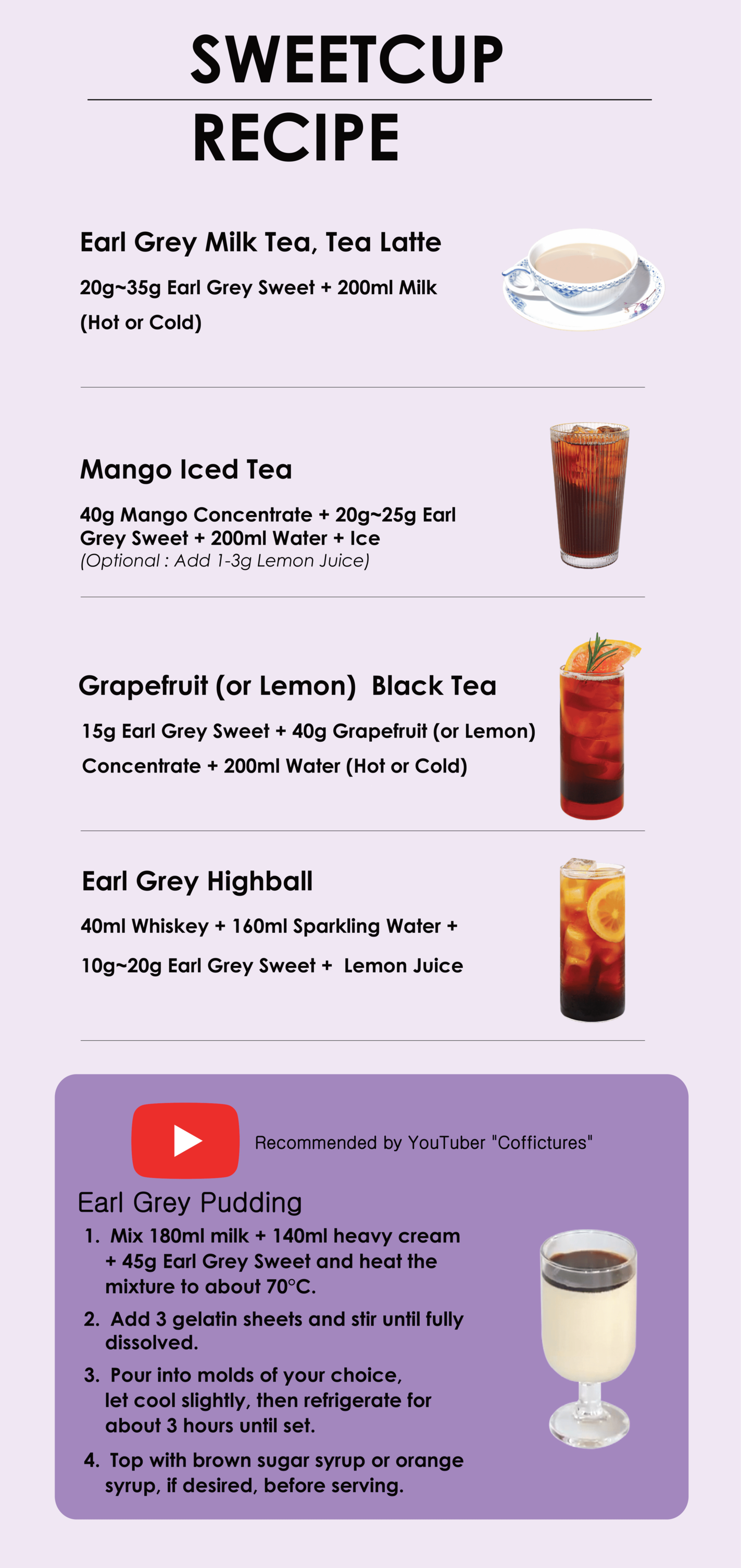 [Sweetcup] Earl Grey Tea Concentrate | 1.2kg (42.3 oz) – Wholesale Case of 6 (Case-Only) | Real Premium Tea Base for Tea Beverages, Refreshers, Ades, Sparkling Drinks & Bubble Tea (7.2kg / 15.9 lbs / 203 fl oz Total)