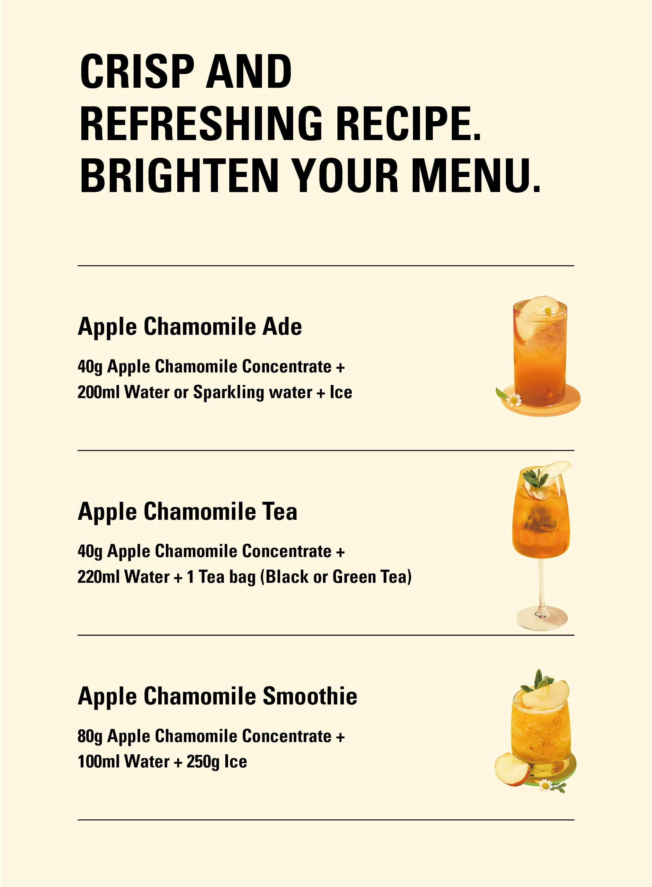 [Sweetcup] Apple Chamomile Beverage Concentrate | 1.2kg (42.3 oz) – Wholesale Case of 6 (Case-Only) | Real Premium Tea Base for Tea Beverages, Refreshers, Ades, Sparkling Drinks & Bubble Tea (7.2kg / 15.9 lbs / 203 fl oz Total)