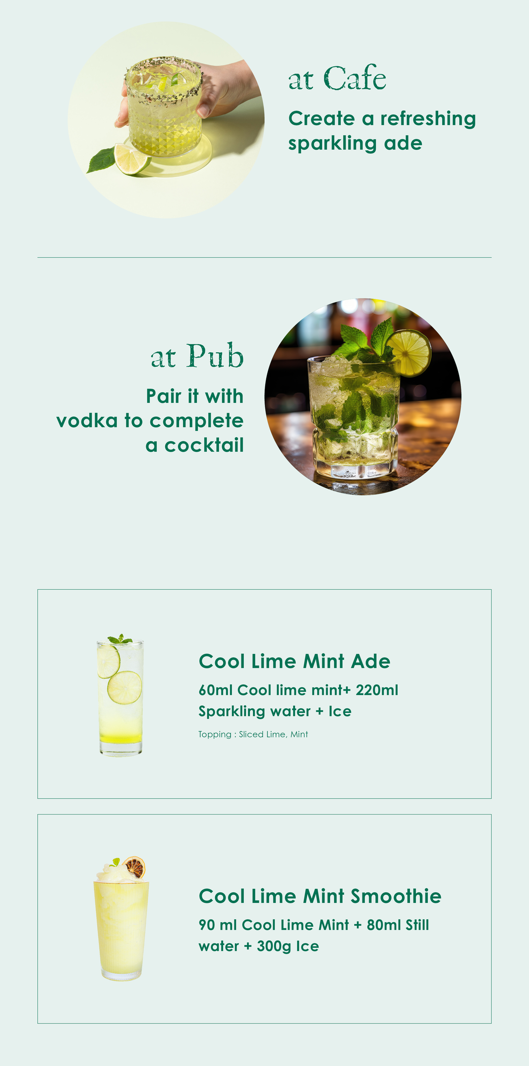 [Sweetcup] Cool Lime Mint Concentrate  | 1.2kg (42.3 oz) – Wholesale Case of 6 (Case-Only) | Premium Fruit Base made with real fruit for Sparkling Ades, Refreshers, Smoothies, Juices & Bubble Tea (7.2kg / 15.9 lbs / 203 fl oz Total)