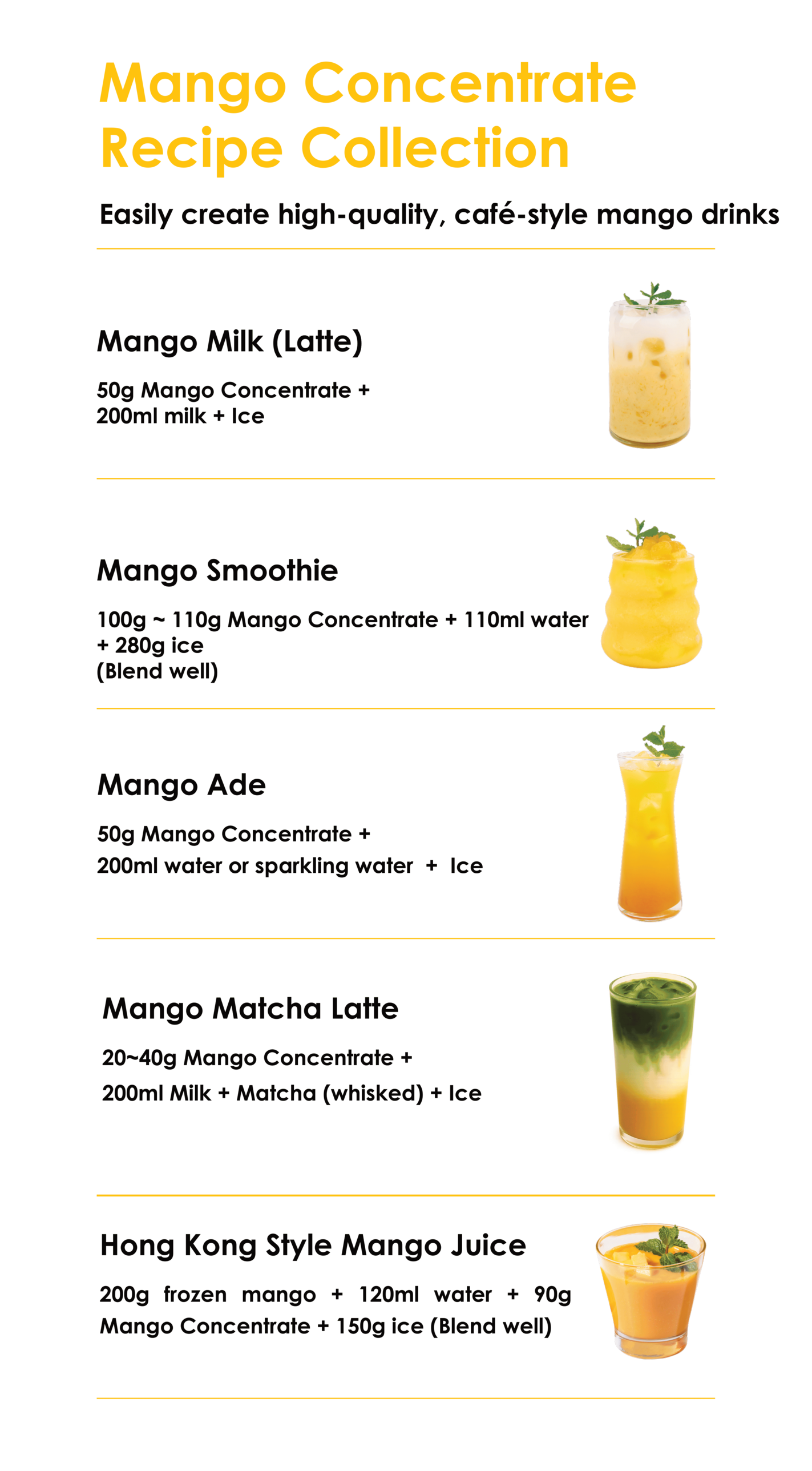 [Sweetcup] Mango Concentrate Base (Puree & Pulps) | 1.2kg(42.3 oz) – Wholesale Case of 6 (Case-Only) | Real Premium Fruit Base for Smoothies, Lattes, Sparkling Drinks, Bubble Tea & Bakery Dessert Toppings (7.2kg / 15.9 lbs / 203 fl oz Total)