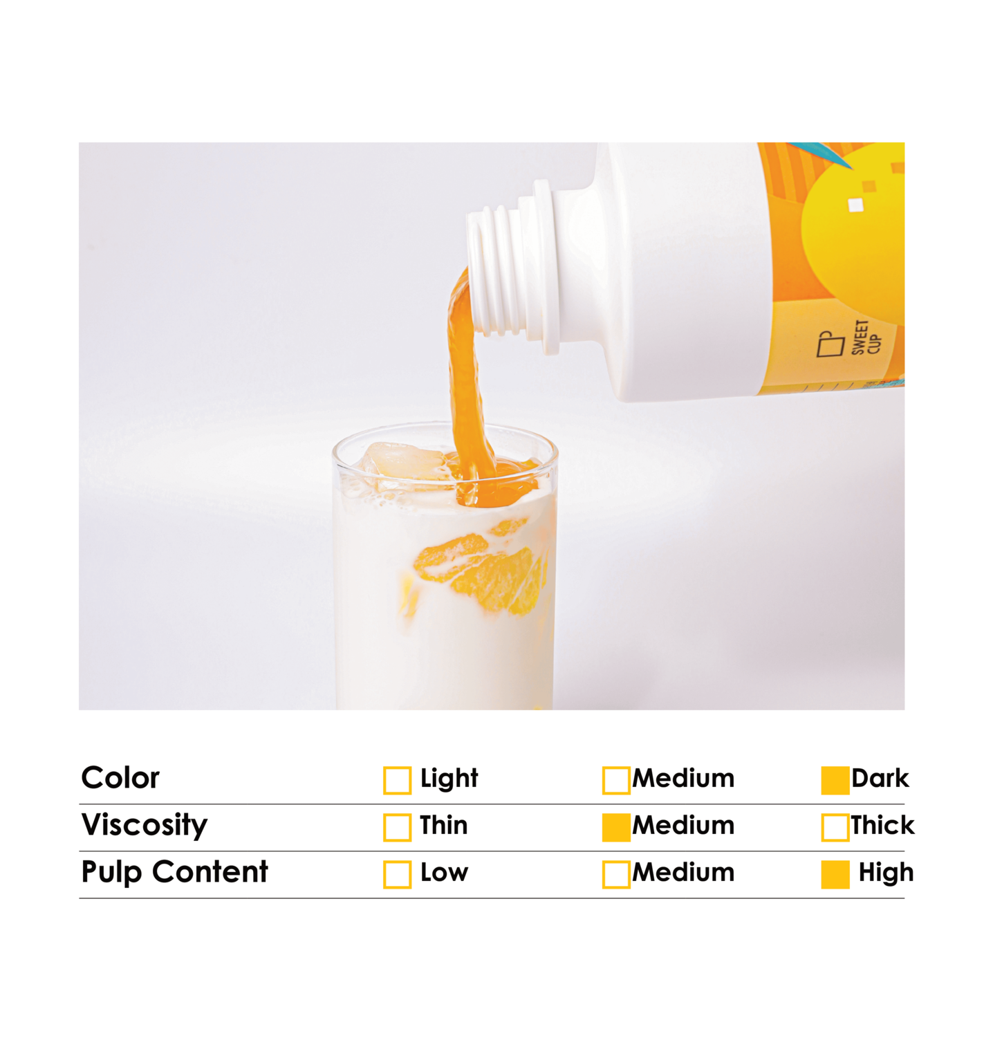 [Sweetcup] Mango Concentrate Base (Puree & Pulps) | 1.2kg(42.3 oz) – Wholesale Case of 6 (Case-Only) | Real Premium Fruit Base for Smoothies, Lattes, Sparkling Drinks, Bubble Tea & Bakery Dessert Toppings (7.2kg / 15.9 lbs / 203 fl oz Total)