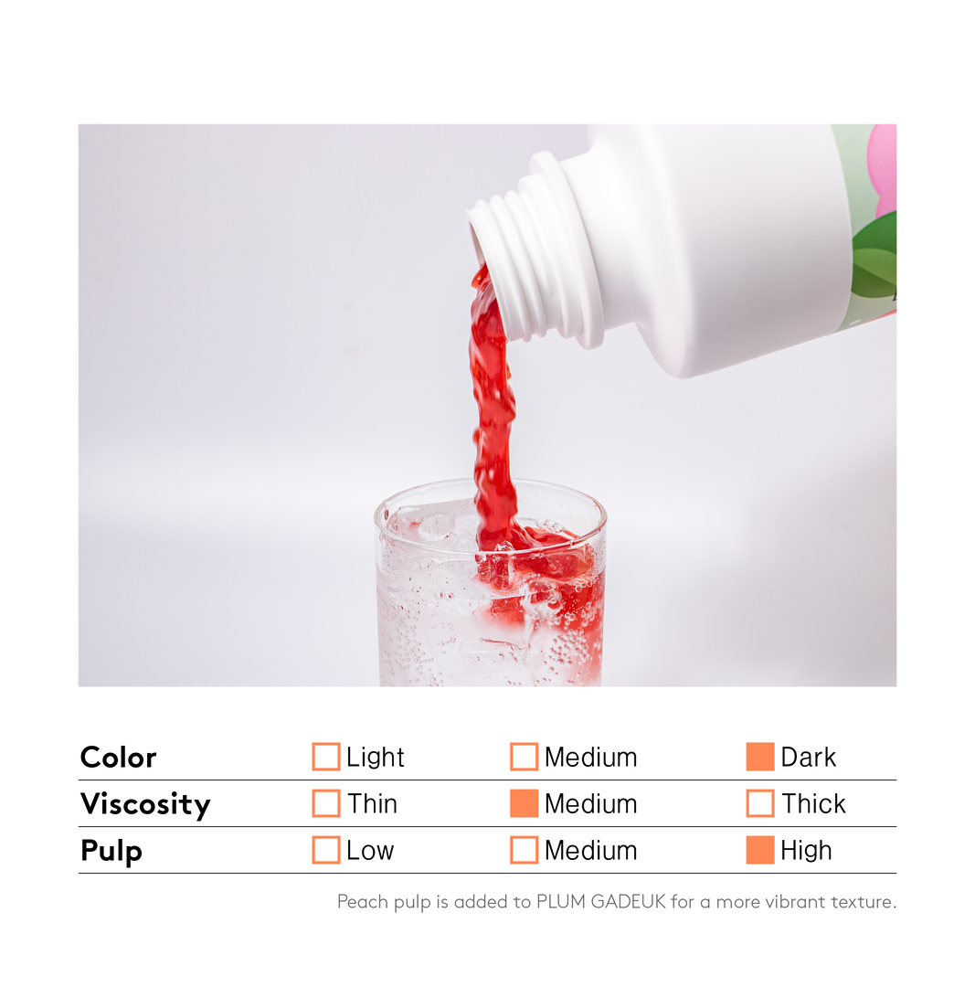 [Sweetcup] Plum Beverage Concentrate (Puree & Pulps) | 1.2kg (42.3 oz) – Wholesale Case of 6 (Case-Only) | Premium Fruit Base made with real plum for Sparkling Ades, Refreshers, Smoothies, Juices & Bubble Tea (7.2kg / 15.9 lbs / 203 fl oz Total)