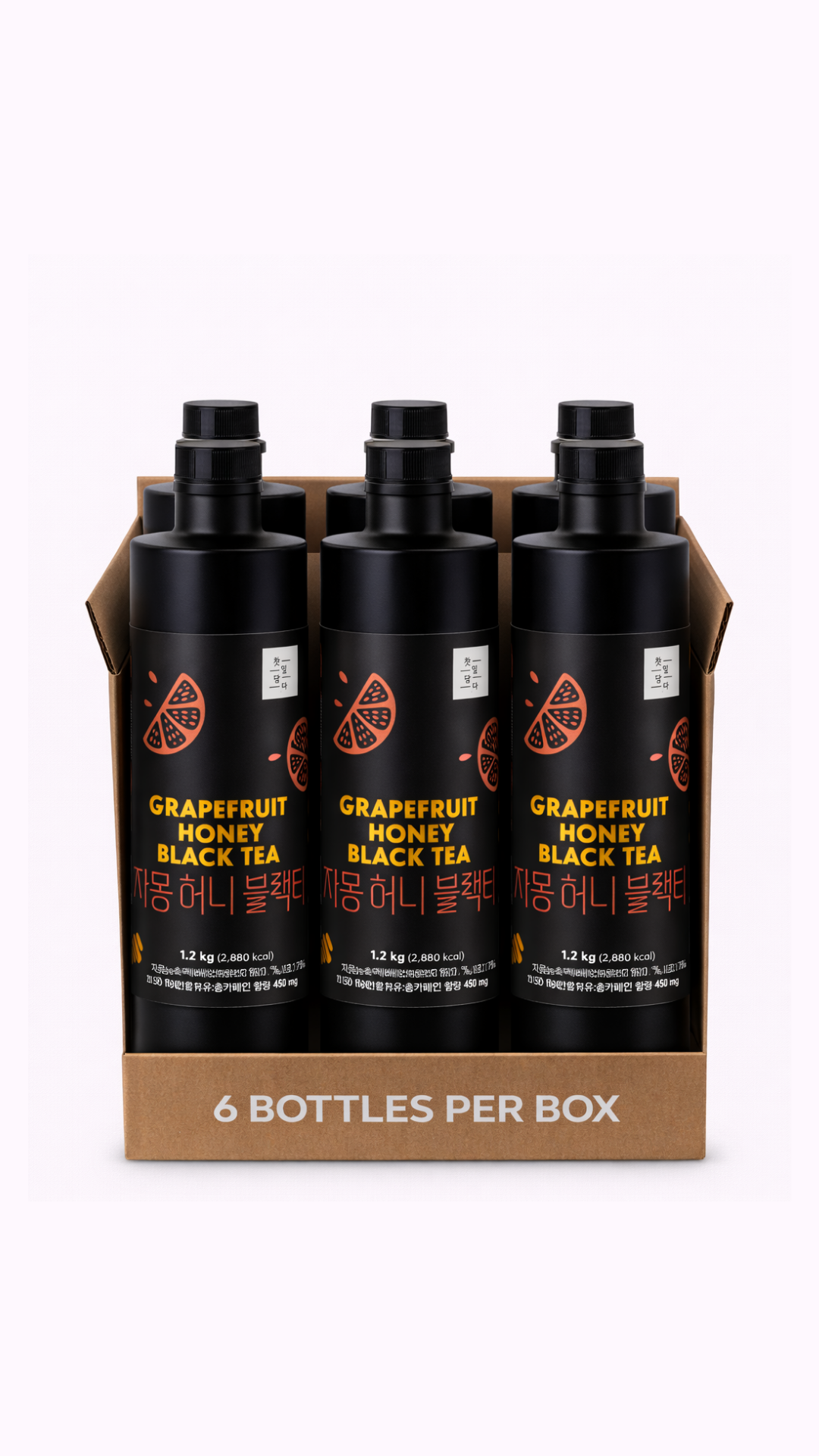 [Sweetcup] Grapefruit Honey Black Tea Beverage Base | 1.2kg (42.3 oz) – Wholesale Case of 6 (Case-Only) | Real Premium Tea Base for Tea Beverages, Refreshers, Ades, Sparkling Drinks & Bubble Tea (7.2kg / 15.9 lbs / 203 fl oz Total)