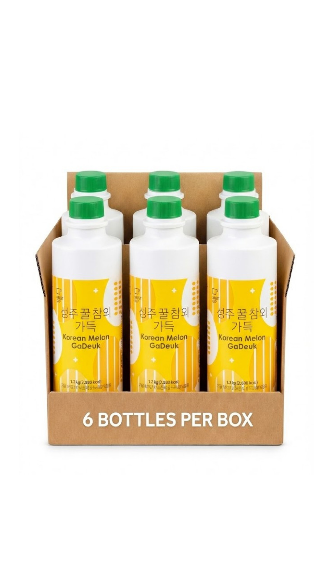 [Sweetcup] Korean Melon Beverage Concentrate (Puree & Pulps) | 1.2kg (42.3 oz) – Wholesale Case of 6 (Case-Only) | Premium Fruit Base made with real fruit for Sparkling Ades, Refreshers, Smoothies, Juices & Bubble Tea (7.2kg / 15.9 lbs / 203 fl oz Total)
