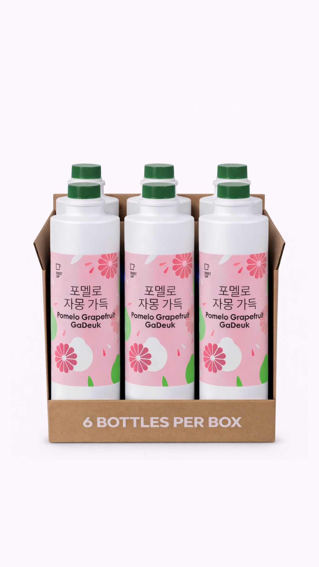 [Sweetcup] Pomelo Grapefruit Beverage Concentrate (Puree & Pulps) | 1.2kg (42.3 oz) – Wholesale Case of 6 (Case-Only) | Premium Fruit Base made with real fruit for Sparkling Ades, Refreshers, Smoothies, Juices(7.2kg / 15.9 lbs / 203 fl oz Total)