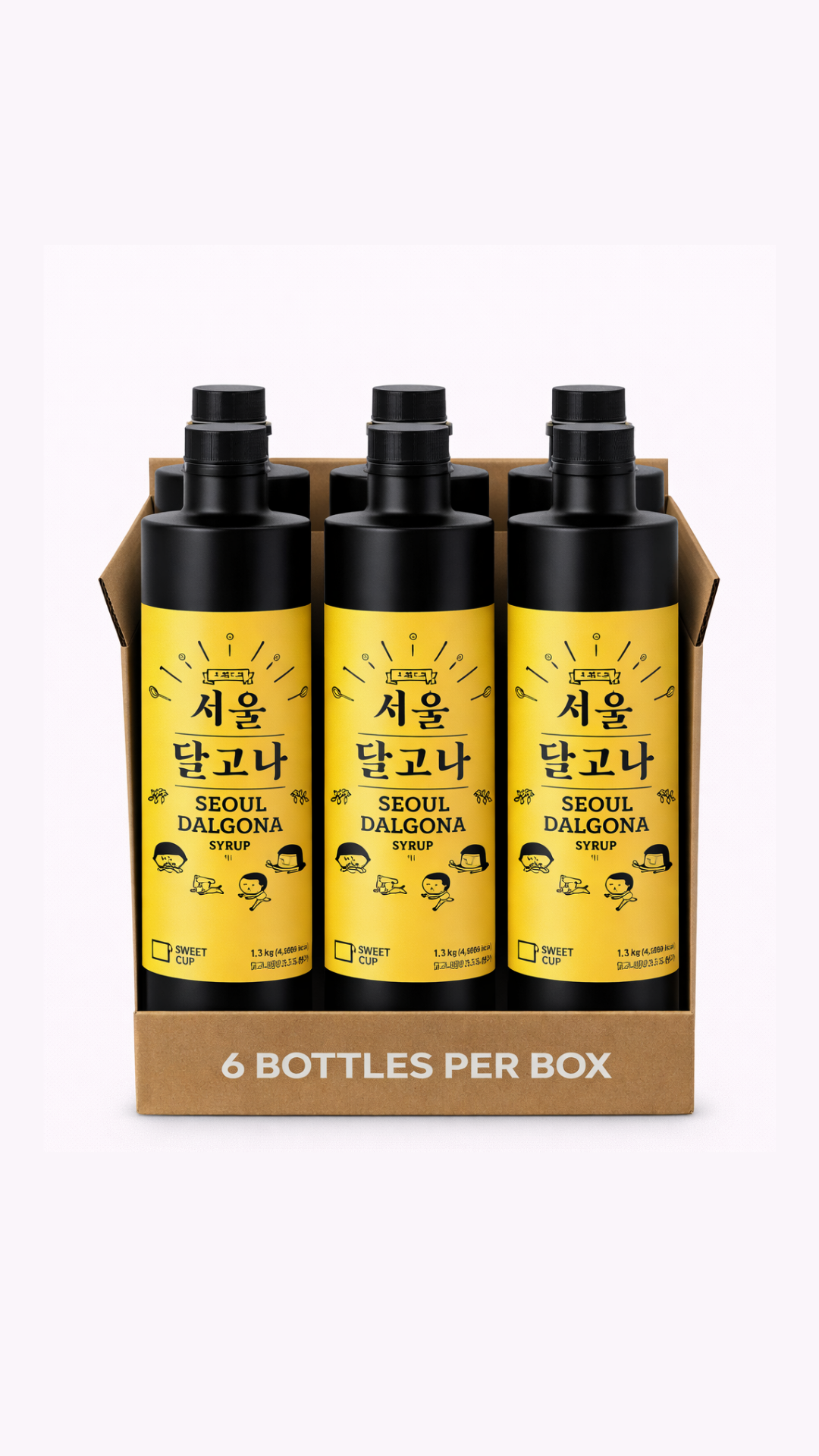 [Sweetcup] Seoul Dalgona(Caramel) Base | 1.2kg (42.3 oz) – Wholesale Case of 6 (Case-Only) | Tea Beverages, Refreshers, Ades, Sparkling Drinks & Bubble Tea (7.2kg / 15.9 lbs / 203 fl oz Total)