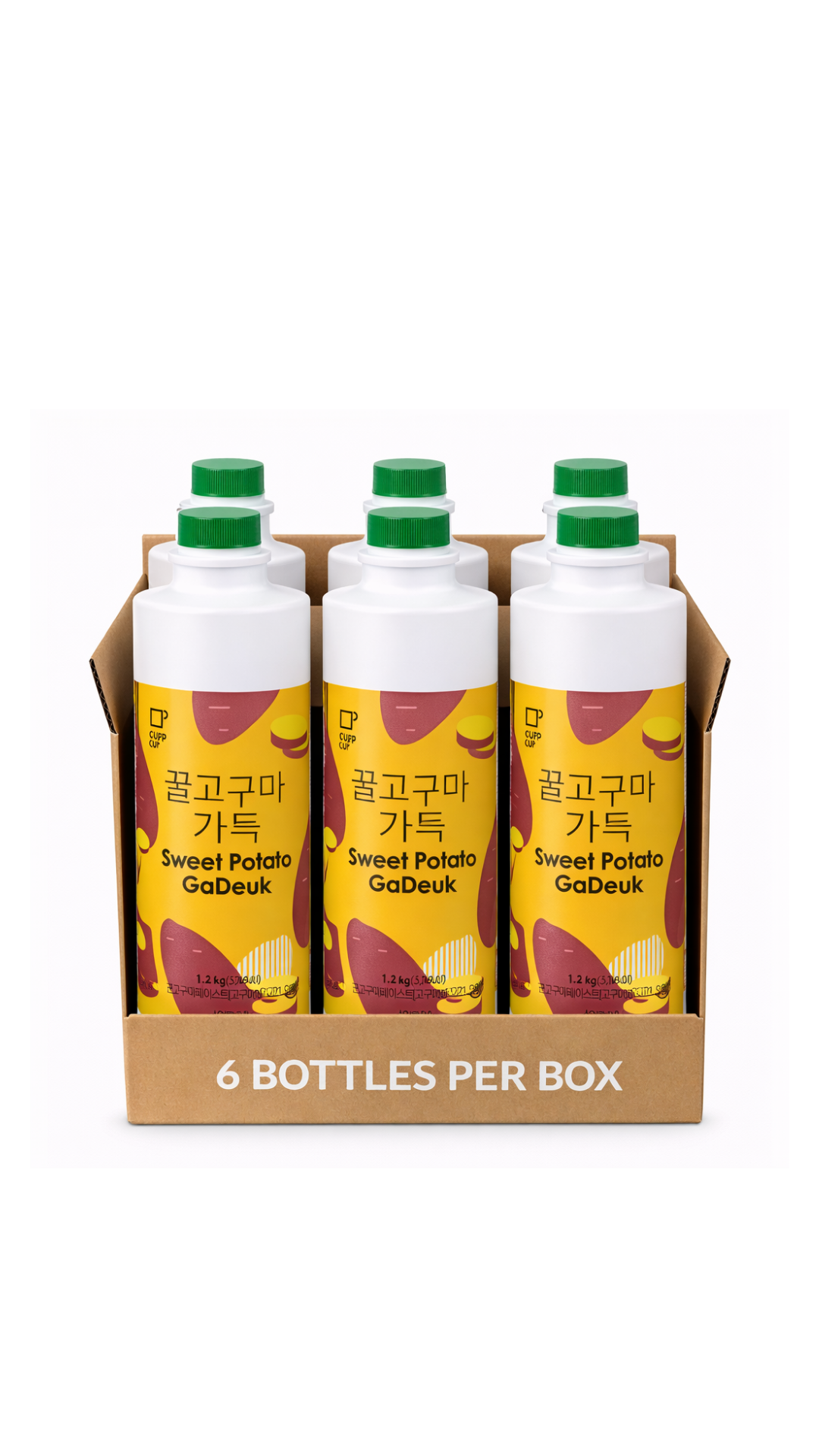 [Sweetcup] Baked Sweet Potato Beverage Concentrate (Puree & Pulps)  | 1.2kg(42.3 oz) – Wholesale Case of 6 (Case-Only) | Real Premium Base for Smoothies, Lattes, Bubble Tea & Bakery Dessert Toppings (7.2kg / 15.9 lbs / 203 fl oz Total)