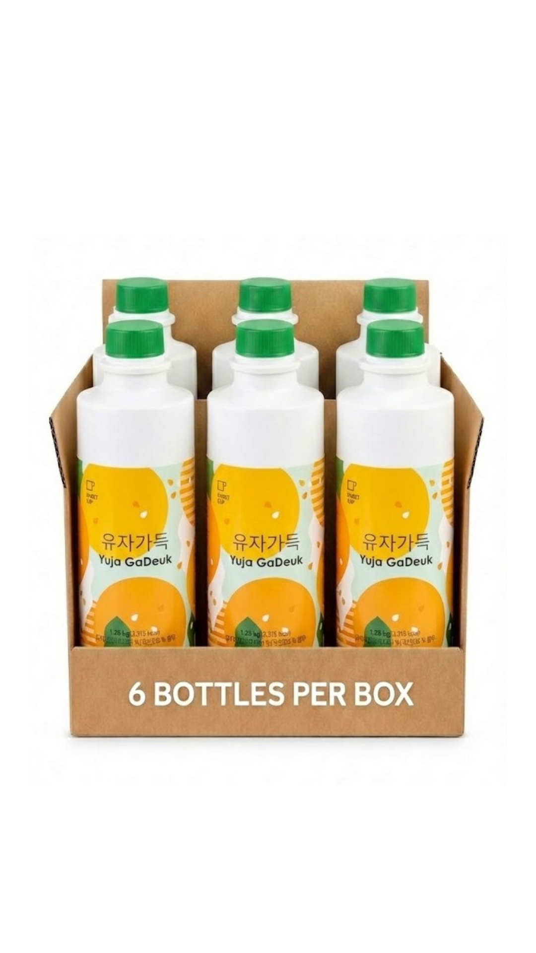 [Sweetcup] Yuzu Beverage Concentrate (Puree & Pulps) | 1.2kg(42.3 oz) – Wholesale Case of 6 (Case-Only) | Real Premium Fruit Base for Smoothies, Lattes, Sparkling Drinks, Bubble Tea & Bakery Dessert Toppings (7.2kg / 15.9 lbs / 203 fl oz Total)