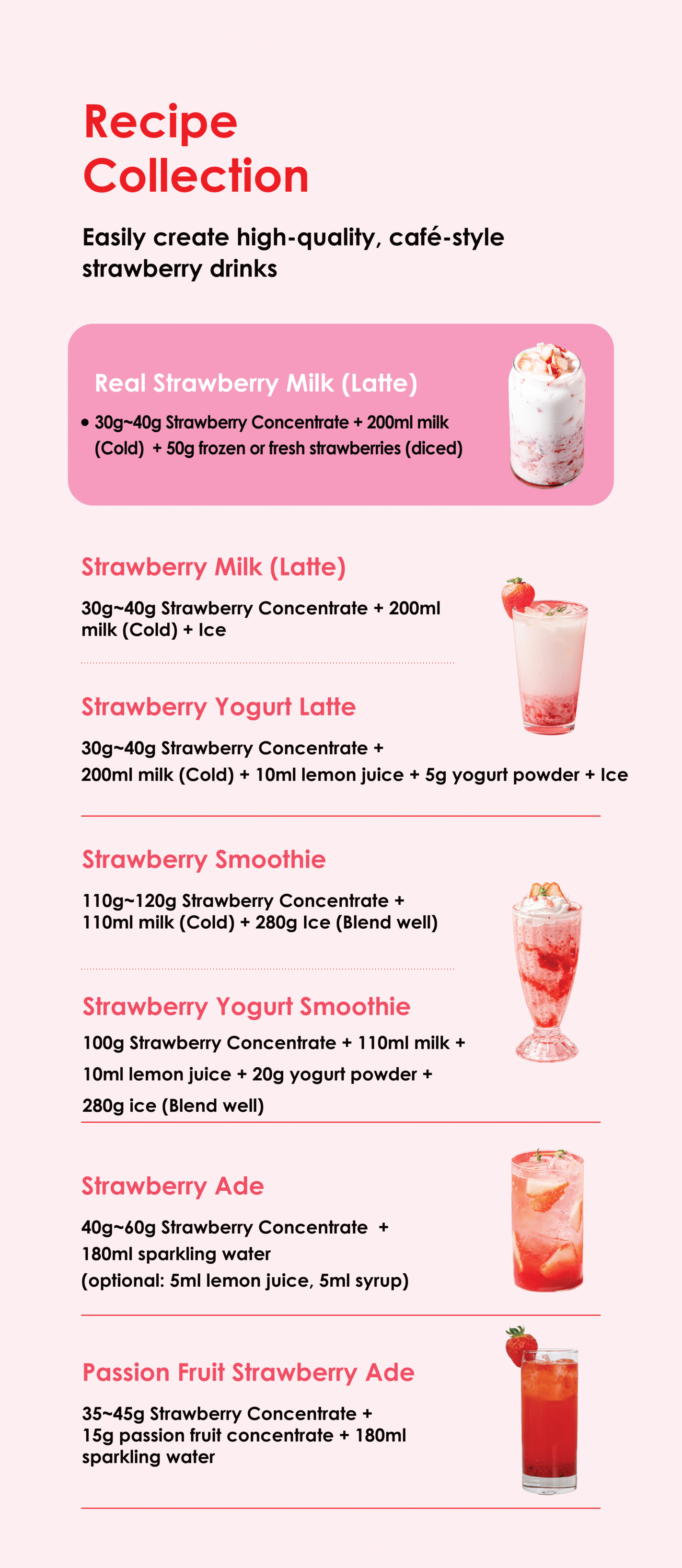 [Sweetcup] Strawberry Concentrate Base (Puree & Pulps) | 1.2kg(42.3 oz) – Wholesale Case of 6 (Case-Only) | Real Premium Fruit Base for Smoothies, Lattes, Sparkling Drinks, Bubble Tea & Bakery Dessert Toppings (7.2kg / 15.9 lbs / 203 fl oz Total)